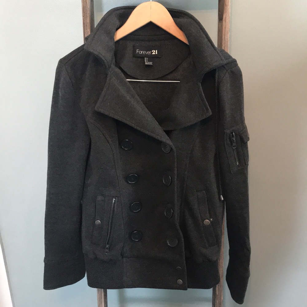 Forever 21 hooded fleece coat
